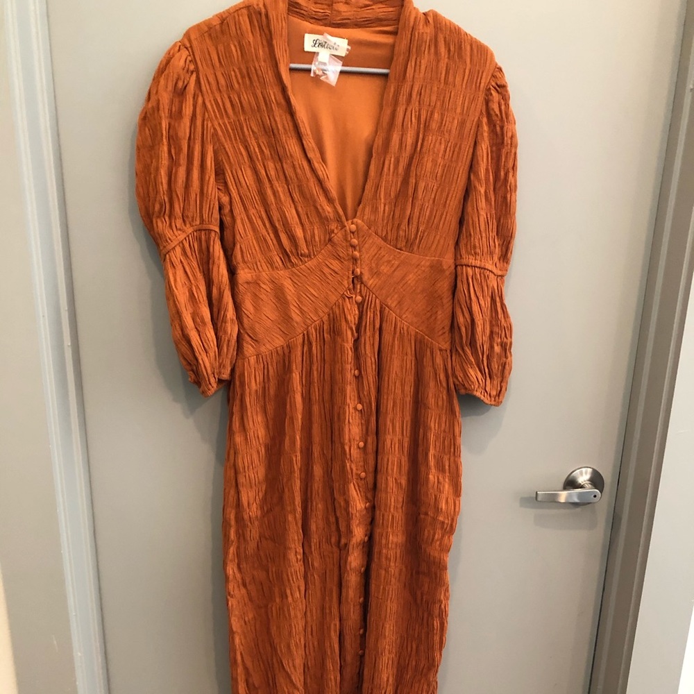 Floor length orange boho dress